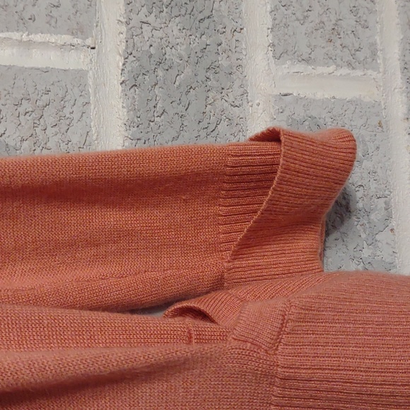 Premise Cashmere Blend Women's Salmon Pink Open Front Long Cardigan Size Medium - Picture 5 of 13